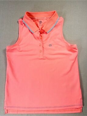 Gap Coral Sleeveless Polo Tank with Contrast Trim in Silver